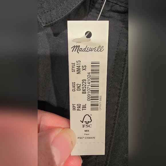 Madewell Signature Poplin Crop Shirt In Black Size XS - Picture 3 of 7